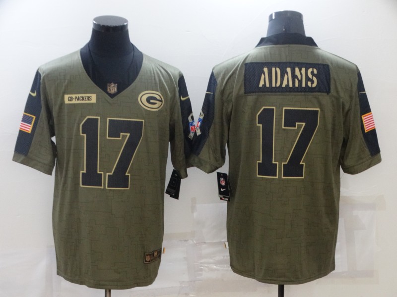 Men's Green Bay Packers Davante Adams #17 Brown Jersey